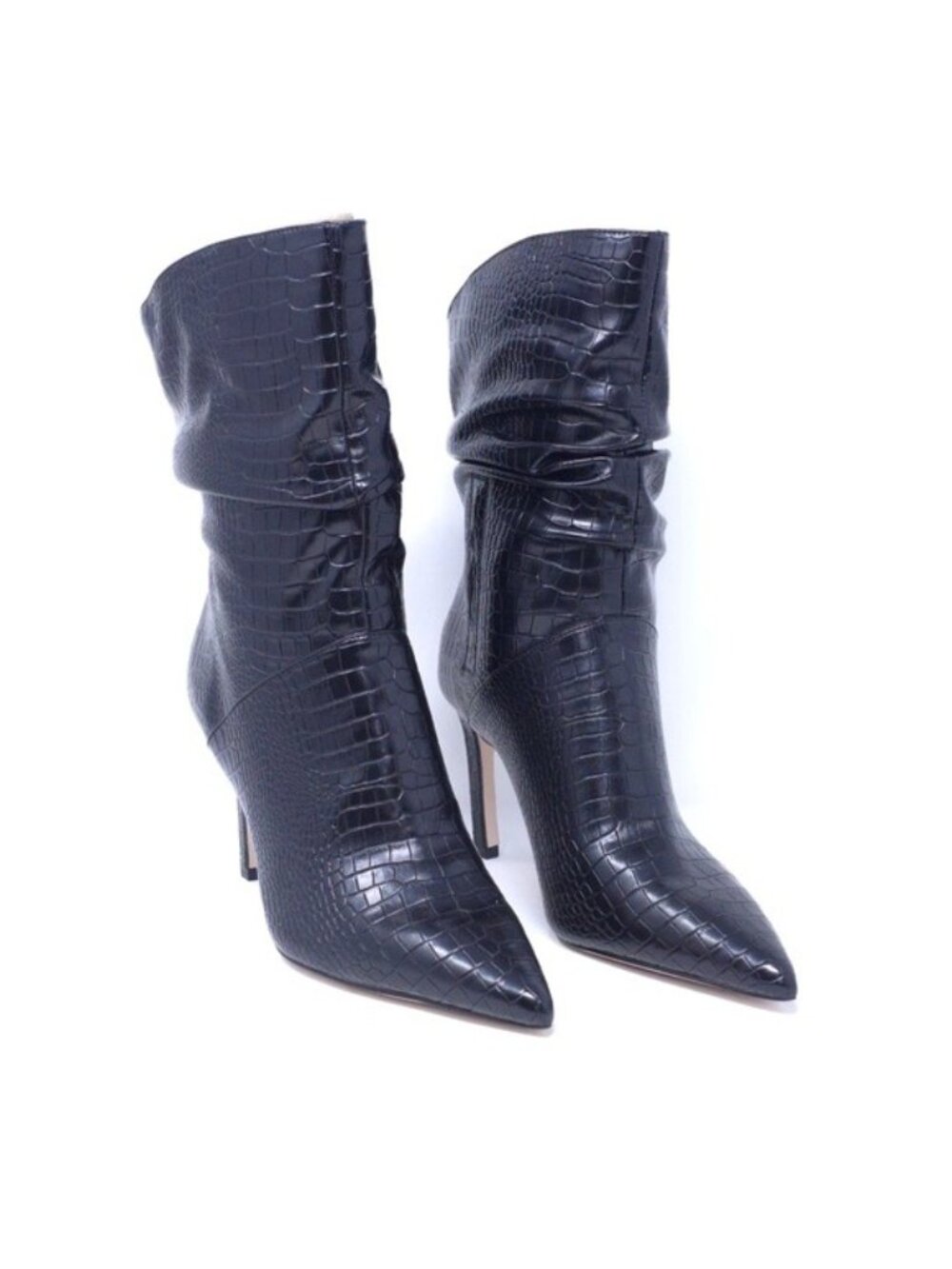 New Jessica Simpson Elisti Black Leather High Heel Bootie Size 9M - Picture 2 of 11